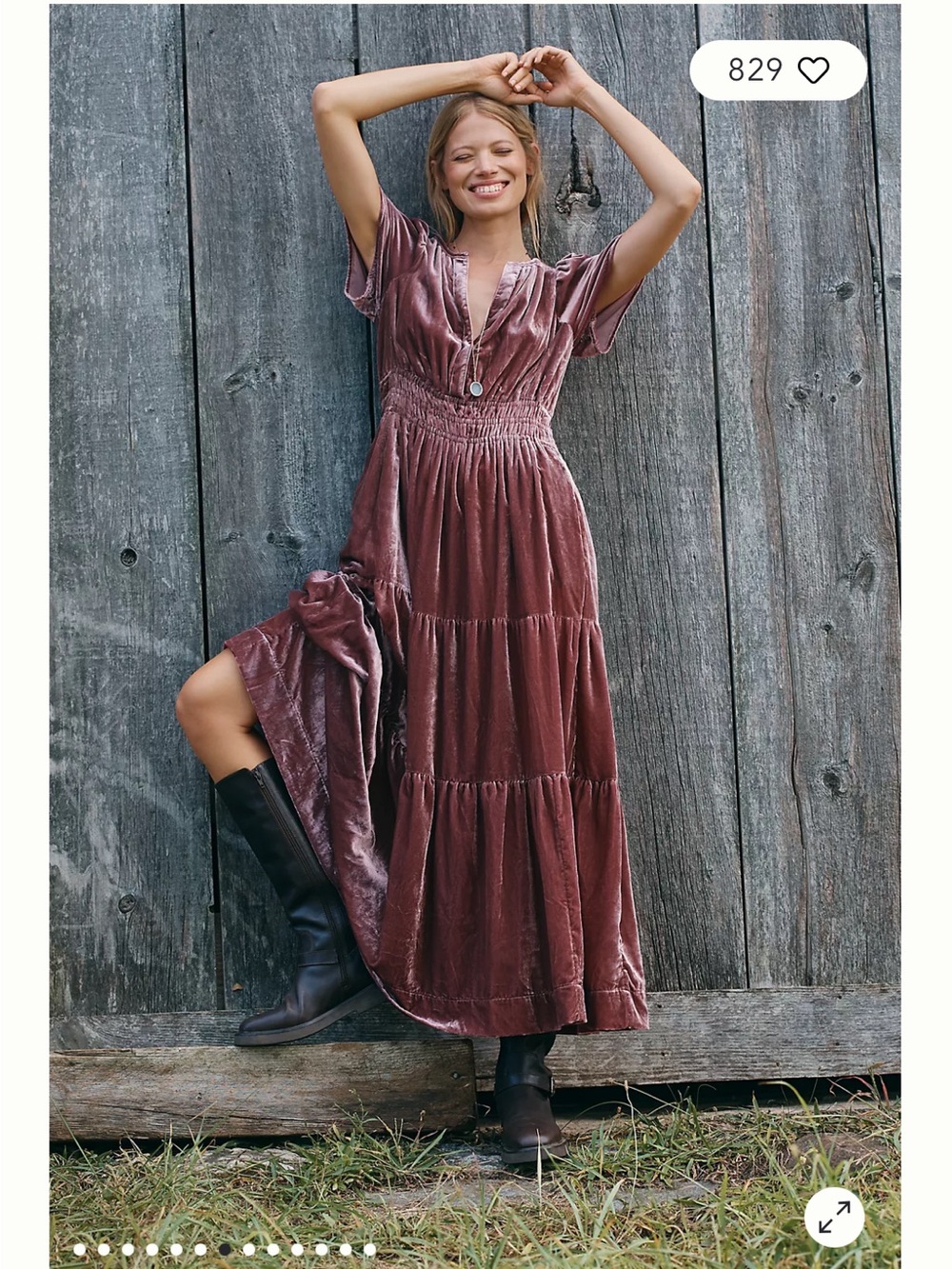 Anthropologie Somerset Maxi dress velvet edition